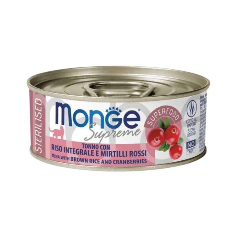 Monge Superpremium Canned Sterilised Tuna Rice Cranberries, 80 gr - Cats | Zoo28.az