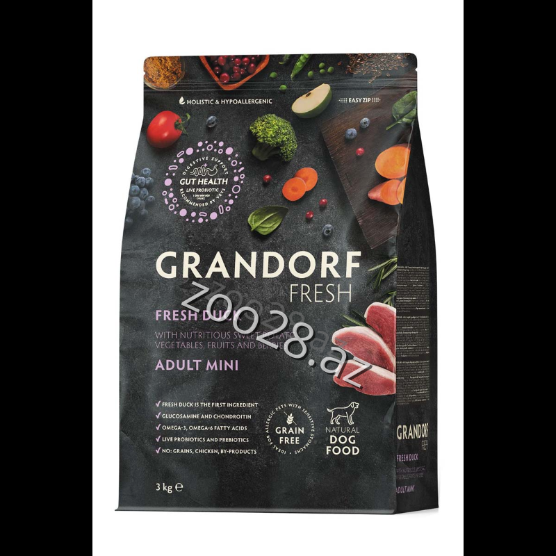 Grandorf Dog Mini Adult With Duck Meat, 3 kg - Dogs | Zoo28.az