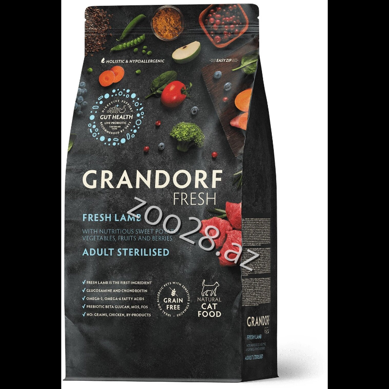 Grandorf Sterilised Ягненок, 1 кг - Кошки | Zoo28.az