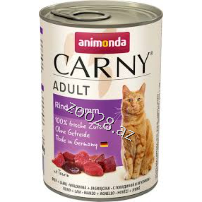 Animonda Carny Yetkin Pişiklər Üçün Mal Və Quzu Əti İlə, 400 qr - Pişiklər | Zoo28.az