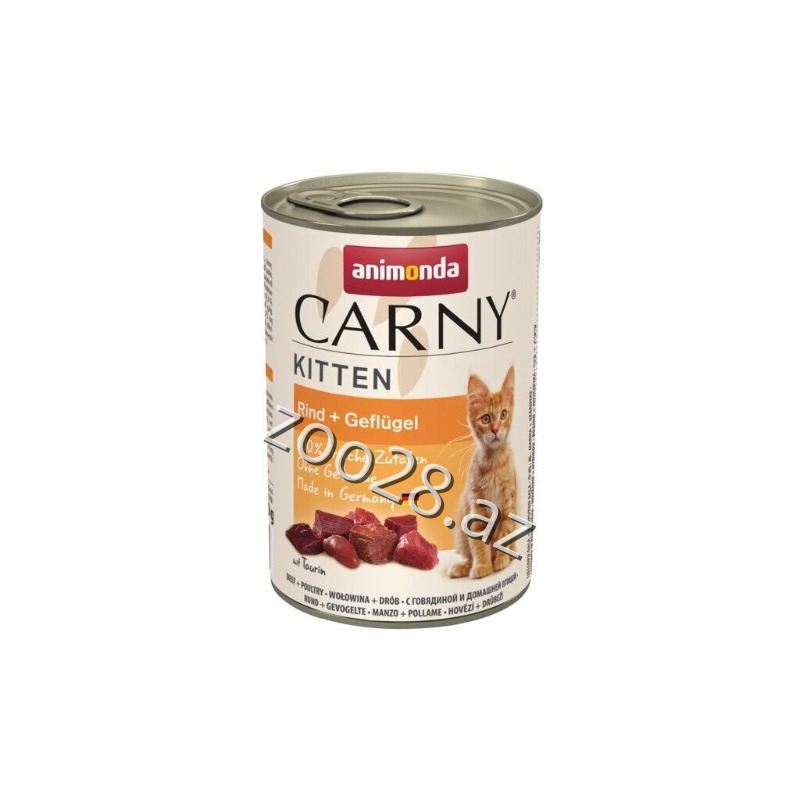 Animonda Carny Bala Pişiklər Üçün Mal Və Qarışıq Quş Ətləri İlə, 400 qr - Pişiklər | Zoo28.az