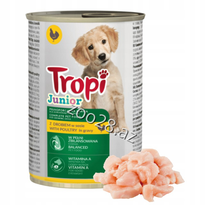 Tropi Bala İtlər Toyuq Əti İlə,415 qr - İtlər | Zoo28.az