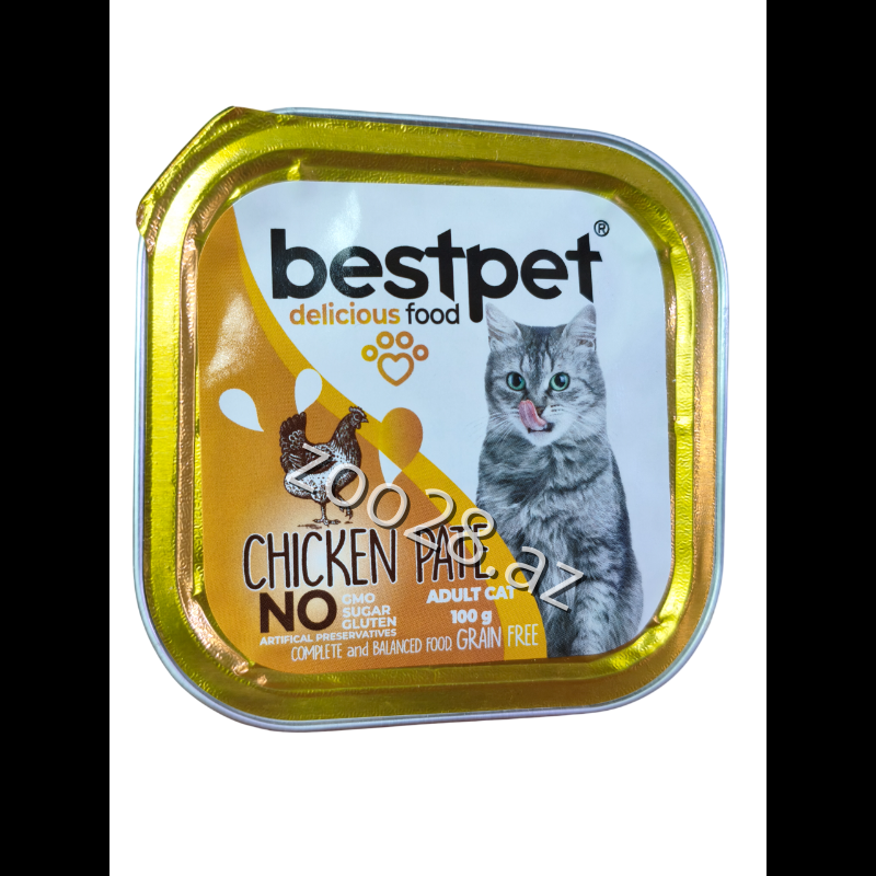 Bespet Pişiklər Üçün Toyuq Ətli,100 qr - Pişiklər | Zoo28.az