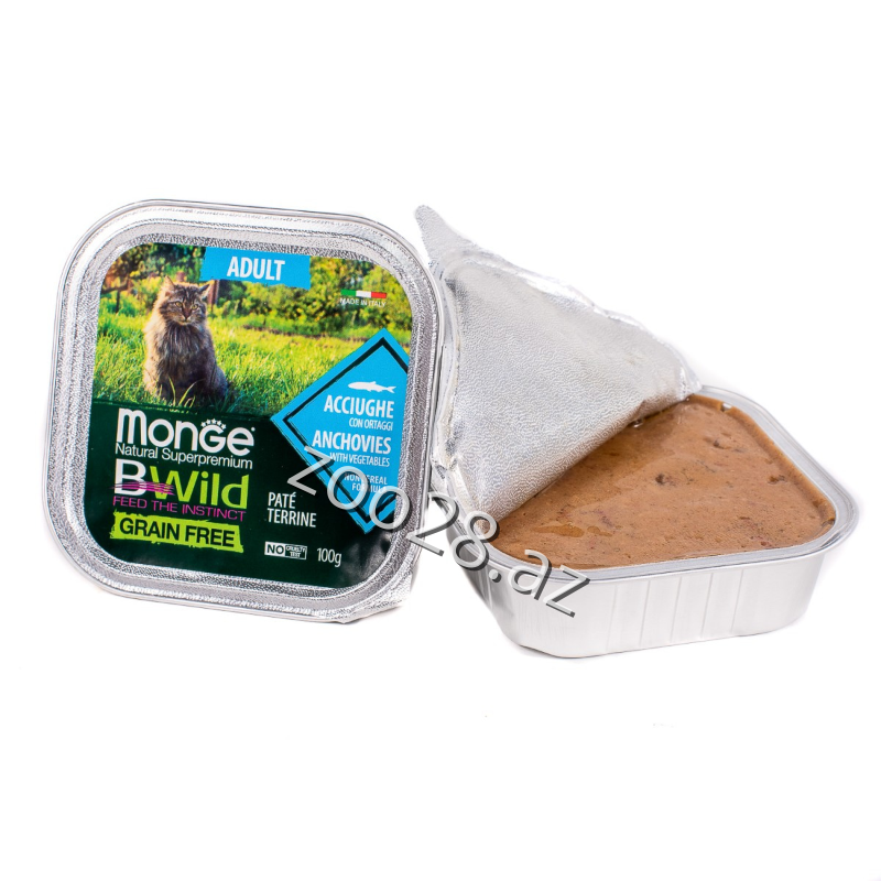 Monge Bwild Taxılsız Hamsi Balığı Və Tərəvəzlərlə, 100 qr - Pişiklər - Şəkil 3