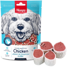 Wanpy Chicken Jerky and Codfish Sushi ,100 gr - İtlər