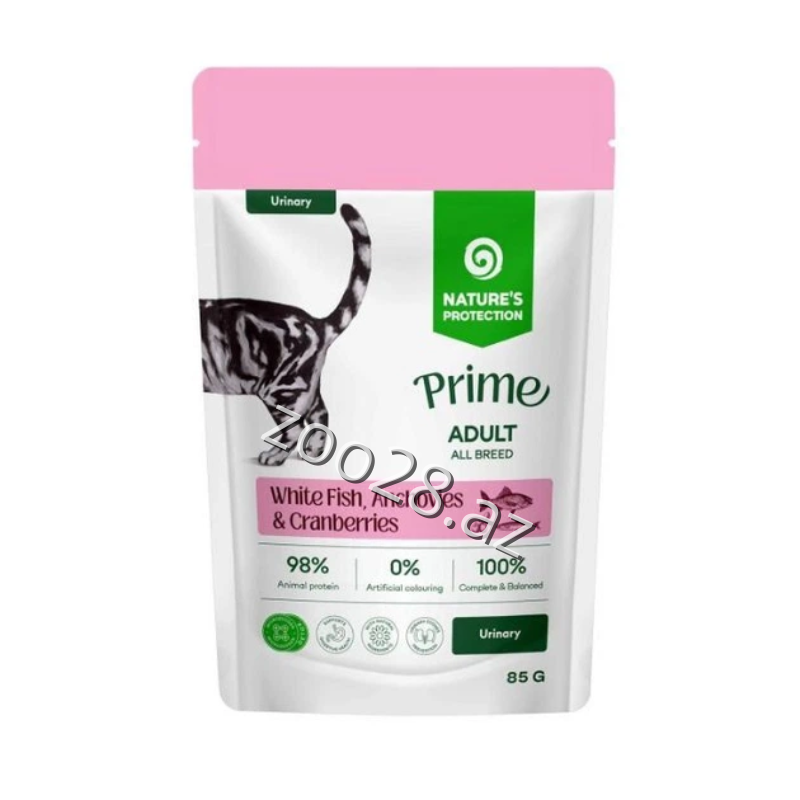 Natures Protection Prime Urinary Yetkin Pişiklər Üçün, 85 qr - Pişiklər | Zoo28.az