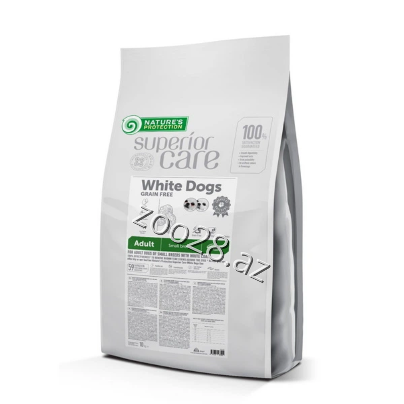 Natures Protection White Dogs Adult Çəyirtkə Proteini İlə, 1kq - İtlər | Zoo28.az