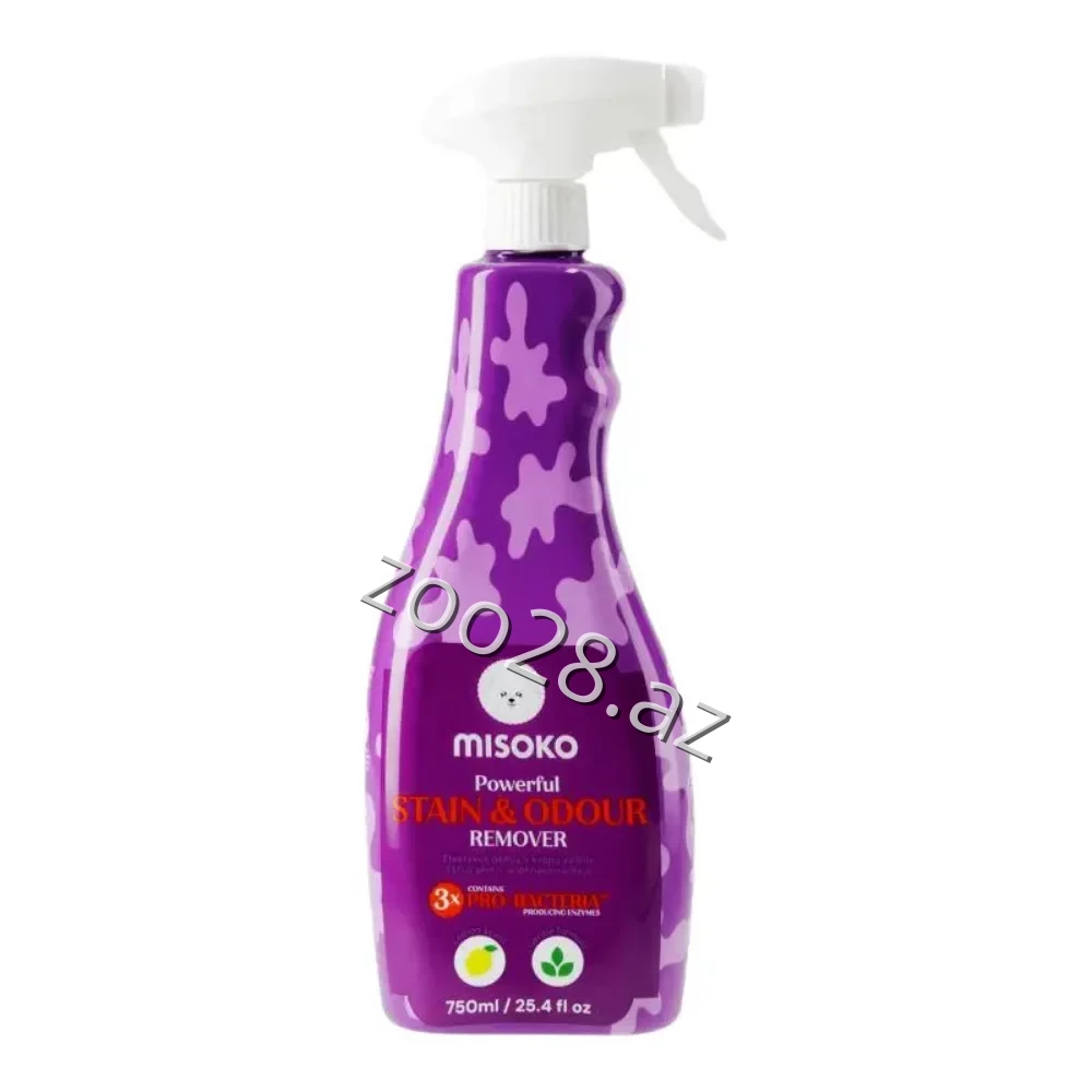 Misoko Remover Spray Lemon, Ləkə və Qoxu Təmizləyicisi 750 ml - İtlər | Zoo28.az