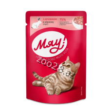 Myau Dovşan Əti İlə Yetkin Pişiklər Üçün,85 qr