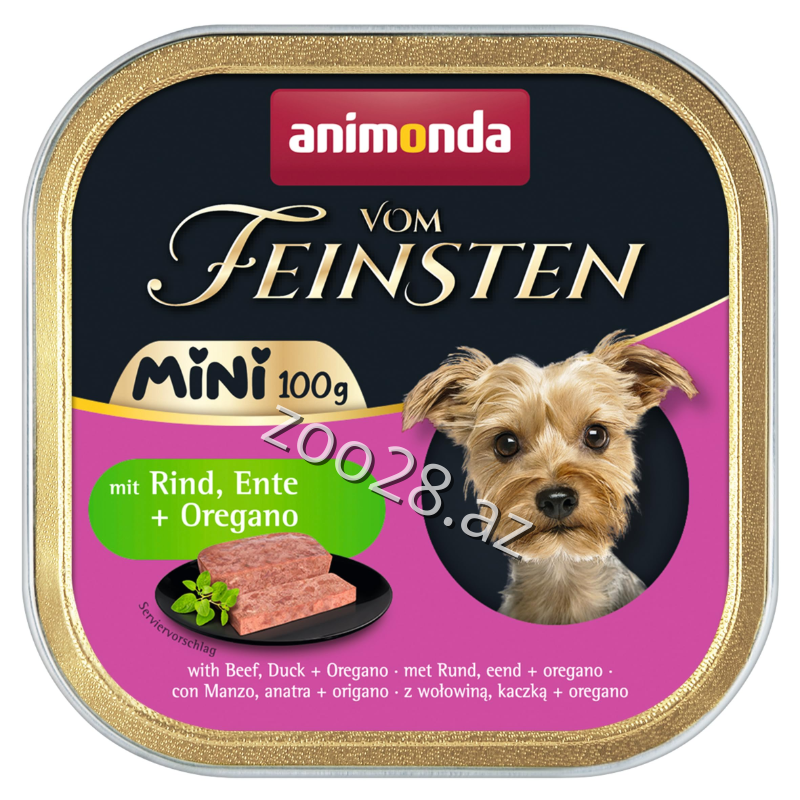 Animonda Feinsten Pate Mini Adult Ördək,Mal əti Və Kəklikotu İlə, 100 qr - İtlər | Zoo28.az