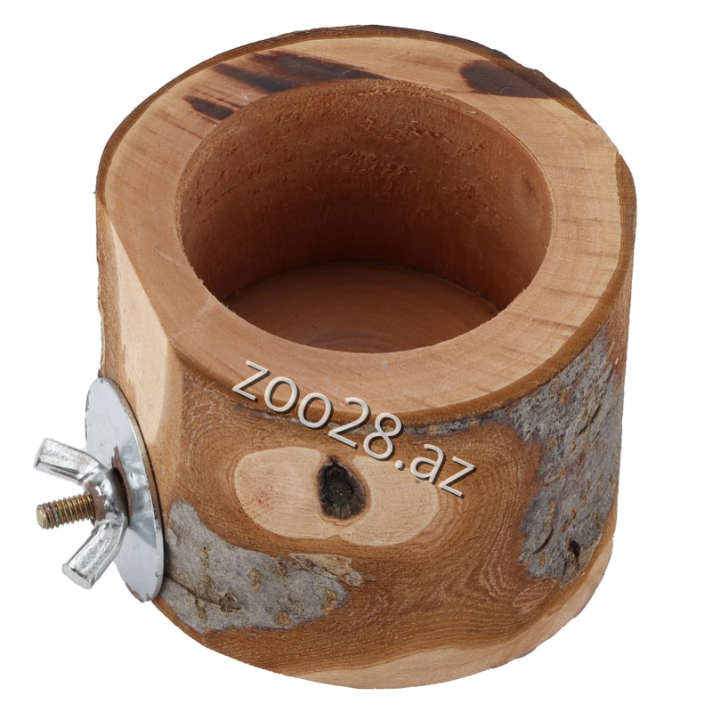 Təbii Ağacdan Quş Yem Qabı, 6x5 sm - Quşlar - Şəkil 2