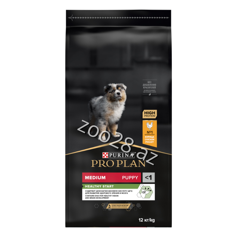 ProPlan Medium Puppy Toyuq Əti İLə, 12 kq - İtlər | Zoo28.az