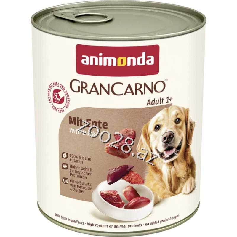 Animonda Grancarno Konserv Adult Dog Ördək ilə 800 g - İtlər | Zoo28.az