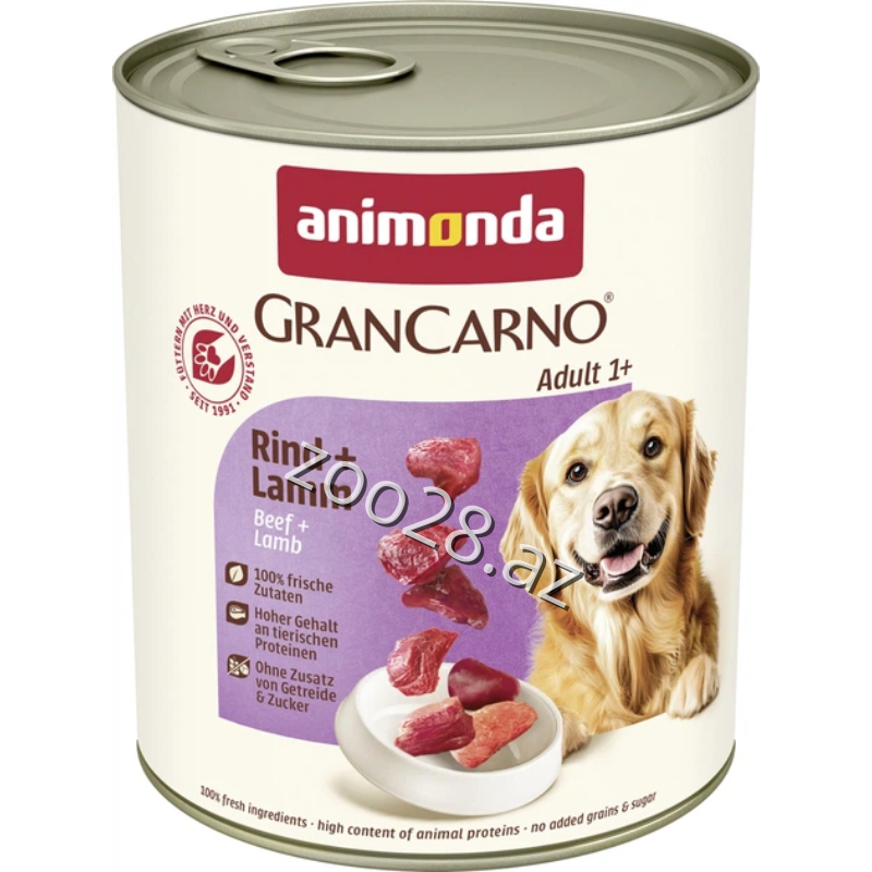 Animonda Grancarno Konserv Adult Dog Mal Əti Quzu İlə 800 g - İtlər | Zoo28.az