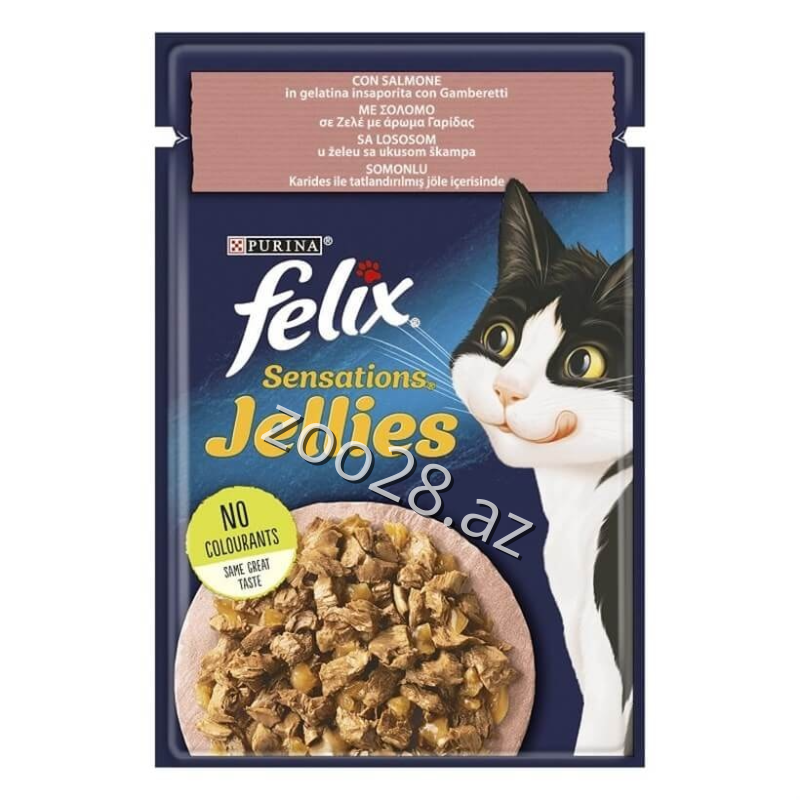 Felix Sensations Qızılbalıq və Krevet İlə Jele, 85 qr - Pişiklər | Zoo28.az