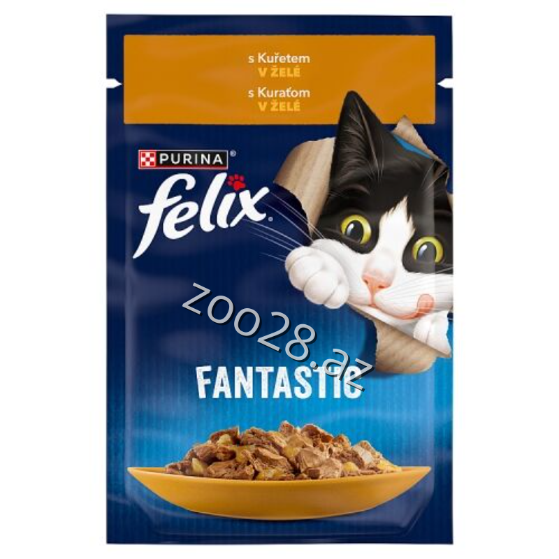 Felix Fantastic Toyuq Əti İlə Jele, 85 qr - Pişiklər | Zoo28.az